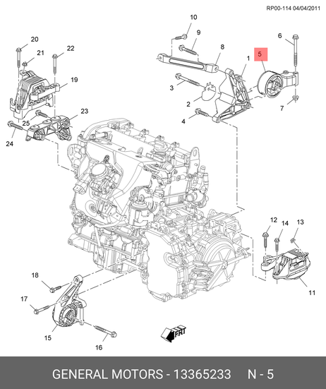 Daewoo 13365233 Опора двигателя передняя