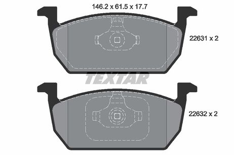 фото Textar 2263101 Колодки тормозные дисковые с противошумной пластиной Q+ | перед | Textar 2263101 Колодки тормозные дисковые с противошумной пластиной Q+ | перед |