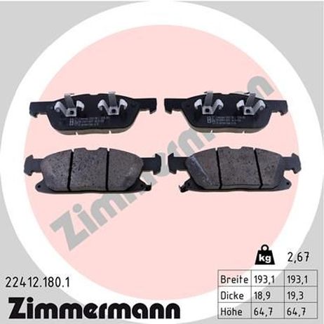Zimmermann 22412.180.1 Brake Pad Set