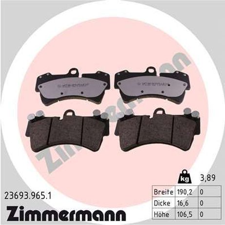 Zimmermann 23693.965.1 Brake Pad Set | перед |