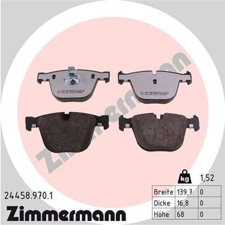 Zimmermann 24458.970.1 Brake Pad Set | перед |