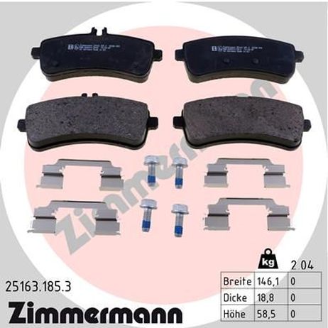 Zimmermann 25163.185.3 Brake Pad Set | перед |