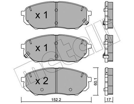 Metelli 22-1096-0 Brake Pad Set | перед |