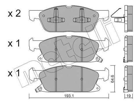 Metelli 22-1117-0 Brake Pad Set