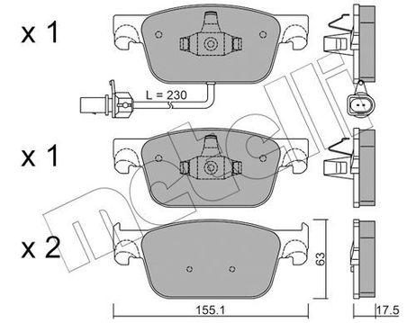 Metelli 22-1125-0 Brake Pad Set | перед |