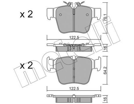 Metelli 22-1135-0 Brake Pad Set | зад |