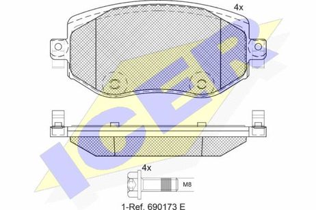 фото Icer 182292 Brake Pad Set | перед | Icer 182292 Brake Pad Set | перед |