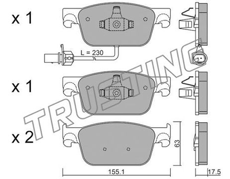 Trusting 1125.0 Brake Pad Set