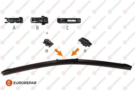 EUROREPAR 1635454680 Щетка стеклоочистителя 500mm hook + u + m