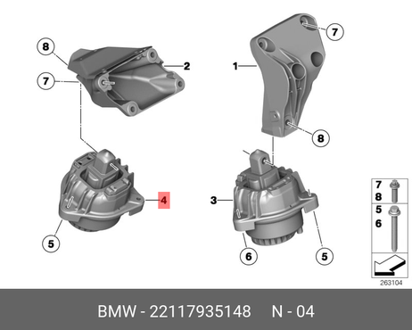 фото BMW 22117935148 Подушка крепления двигателя п BMW 22117935148 Подушка крепления двигателя п