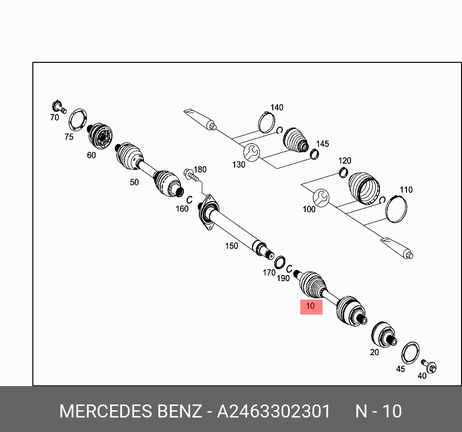 фото Mercedes A2463302301 Привод в сборе | перед | Mercedes A2463302301 Привод в сборе | перед |