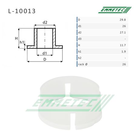 Emmetec L-10013 Втулка уплотнительная на вал диаметром 26мм