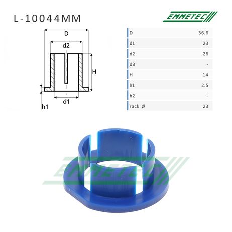 Emmetec L-10044MM Втулка уплотнительная на вал диаметром 23мм VW Golf iV/Audi A3/Skoda/Seat