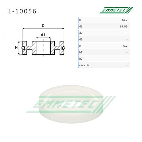 Emmetec L-10056 Втулка уплотнительная на вал диаметром 19.05мм