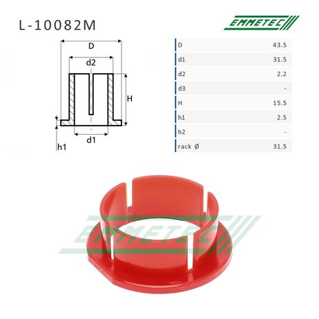 Emmetec L-10082M Втулка уплотнительная на вал диаметром 31.5мм Land Rover Range Rover III 2002-2012