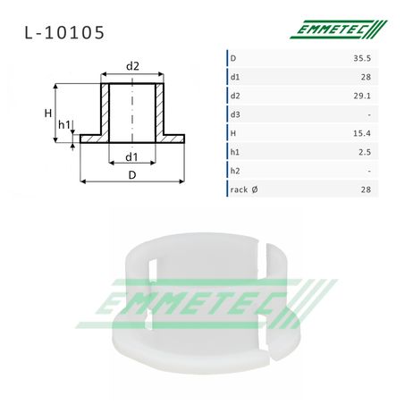 Emmetec L-10105 Втулка уплотнительная на вал диаметром 28мм opel Movano a 1998-2010