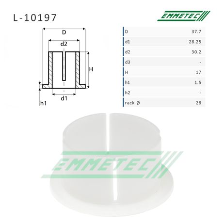 Emmetec L-10197 Втулка уплотнительная на вал диаметром 28.25мм Mercedes e w212 / s212 2009-