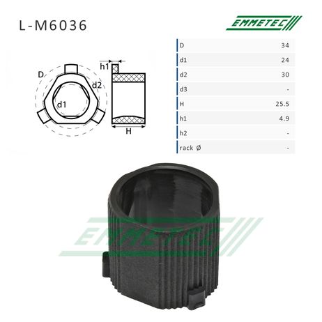 Emmetec L-M6036 Втулка рулевой рейки Mitsubishi Colt VI 2004-2008, smart ForFour 2004-2006