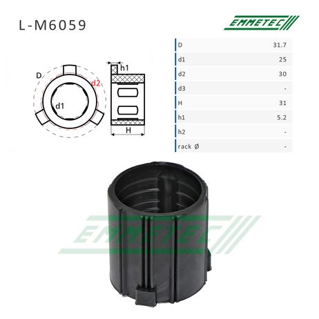 Emmetec L-M6059 Втулка рулевой рейки Suzuki SX4 2006-, Fiat Sedici 2006-2016