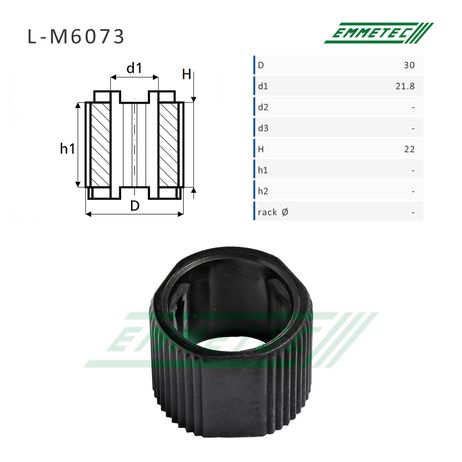 фото Emmetec L-M6073 Втулка рулевой рейки без ГУР 21,80/30,00/32,00*22,00 тип 6A Emmetec L-M6073 Втулка рулевой рейки без ГУР 21,80/30,00/32,00*22,00 тип 6A