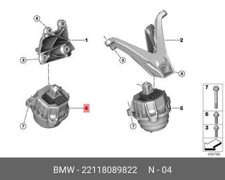 фото BMW 22 11 8 089 822 Подушка двигателя BMW 22 11 8 089 822 Подушка двигателя