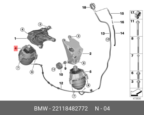 фото BMW 22 11 8 482 772 Подушка двигателя BMW 22 11 8 482 772 Подушка двигателя
