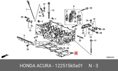 фото Honda 12251-5K0-A01 Прокладка головки блока цилиндров Honda 12251-5K0-A01 Прокладка головки блока цилиндров