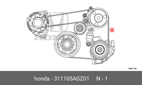 фото Honda 31110-5AG-Z01 Ремень поликлиновый Honda 31110-5AG-Z01 Ремень поликлиновый