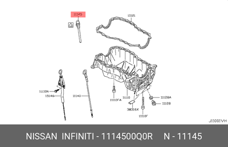 фото Nissan 11145-00Q0R Датчик уровня масла (в сборе) Nissan 11145-00Q0R Датчик уровня масла (в сборе)