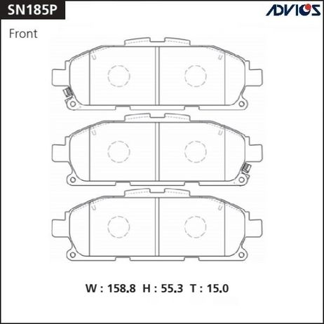 фото ADVICS SN185P Дисковые тормозные колодки ADVICS SN185P Дисковые тормозные колодки