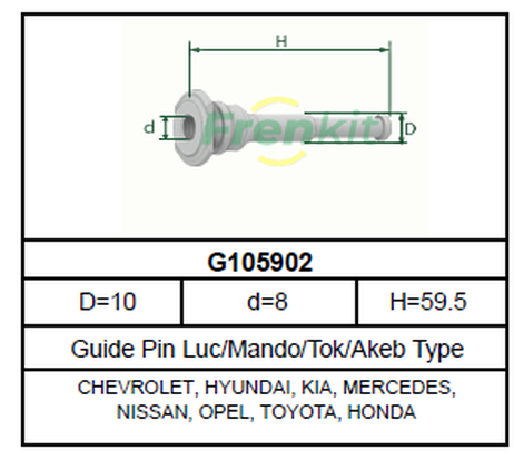 Frenkit G105902 Направляющая тормозного суппорта | зад |