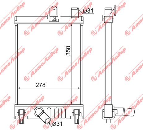 фото AUTOLEADER TYKDH200S1226 Радиатор ty-kdh200s-1226 AUTOLEADER TYKDH200S1226 Радиатор ty-kdh200s-1226