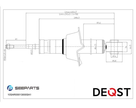 фото Deqst 10SAR00013000 Амортизатор honda cr-v 07- зад.газ. Deqst 10SAR00013000 Амортизатор honda cr-v 07- зад.газ.