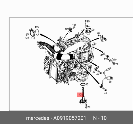 фото Mercedes A0919057201 Датчик уровня масла Mercedes A0919057201 Датчик уровня масла
