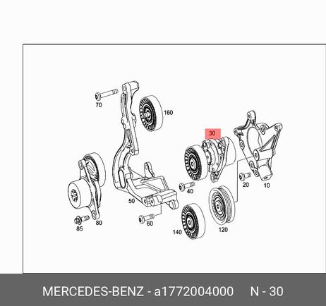 фото Mercedes A1772004000 Натяжитель ремня Mercedes A1772004000 Натяжитель ремня