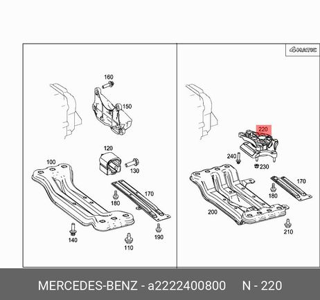 фото Mercedes A2222400800 Опора акпп Mercedes A2222400800 Опора акпп