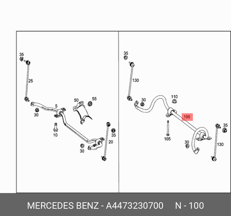 фото Mercedes A4473230700 Стабилизатор подвески Mercedes A4473230700 Стабилизатор подвески