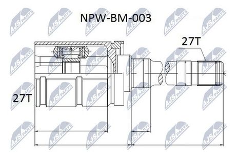 NTY NPW-BM-003 NTY шрус наружный | перед прав |