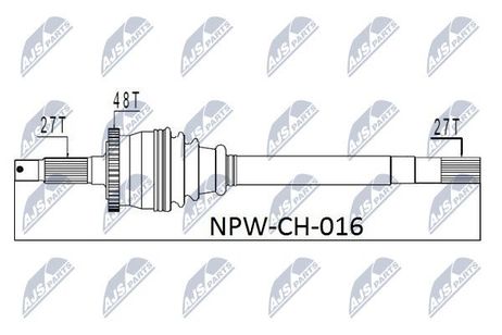 NTY NPW-CH-016 NTY полуось | перед прав |