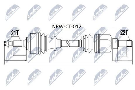NTY NPW-CT-012 NTY полуось | перед лев |