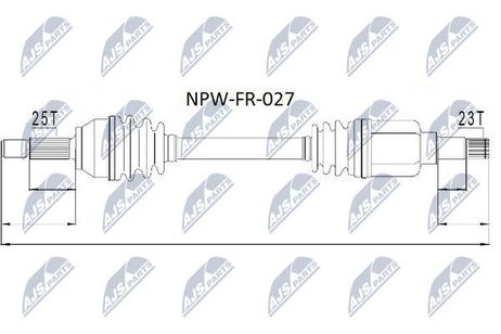 NTY NPW-FR-027 NTY полуось | лев |