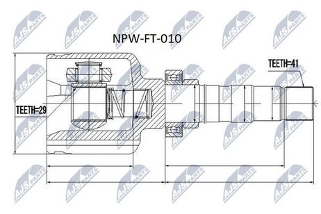 NTY NPW-FT-010 Шрус внутренний | перед прав |