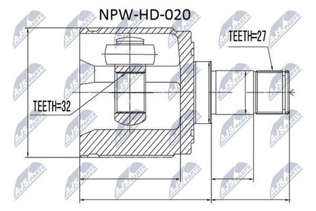 NTY NPW-HD-020 NTY шрус наружный | перед прав |