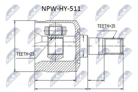 NTY NPW-HY-511 NTY шрус наружный | перед |