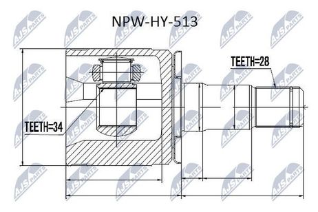 NTY NPW-HY-513 NTY шрус наружный | перед лев |