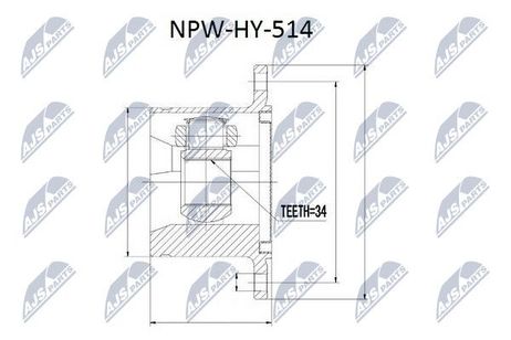 NTY NPW-HY-514 NTY шрус наружный | перед прав |