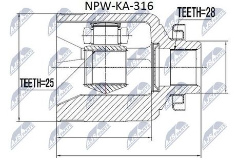 NTY NPW-KA-316 NTY шрус наружный