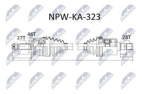 NTY NPW-KA-323 NTY полуось | лев |