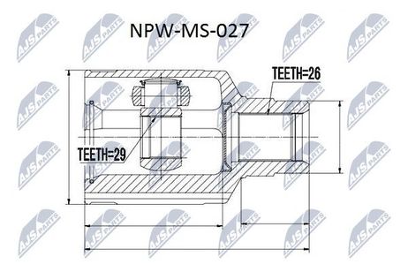 NTY NPW-MS-027 NTY шрус наружный | перед |
