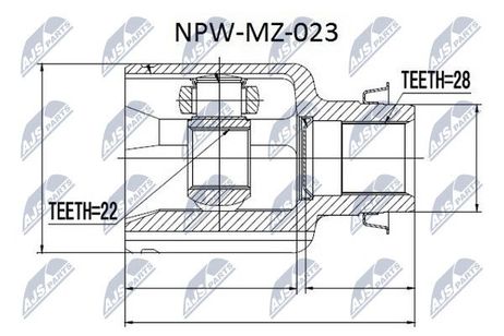 NTY NPW-MZ-023 NTY шрус наружный | перед |